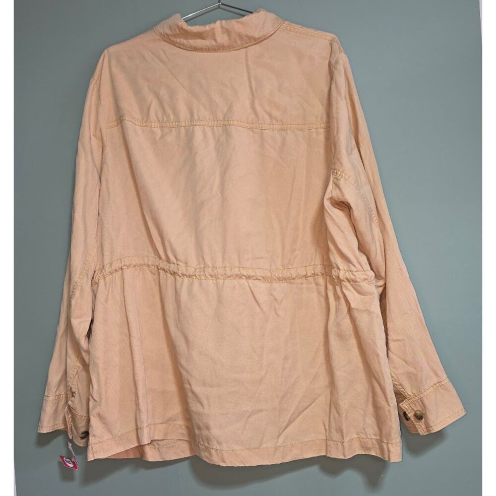 Lane Bryant Tencel Twill Cargo Military Utility Jacket Tan Plus Size: 14/16 NWOT - Picture 3 of 9